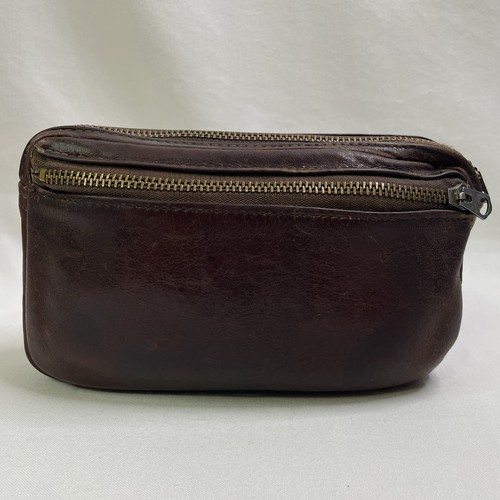 Vtg leather clutch makeup - vtg,